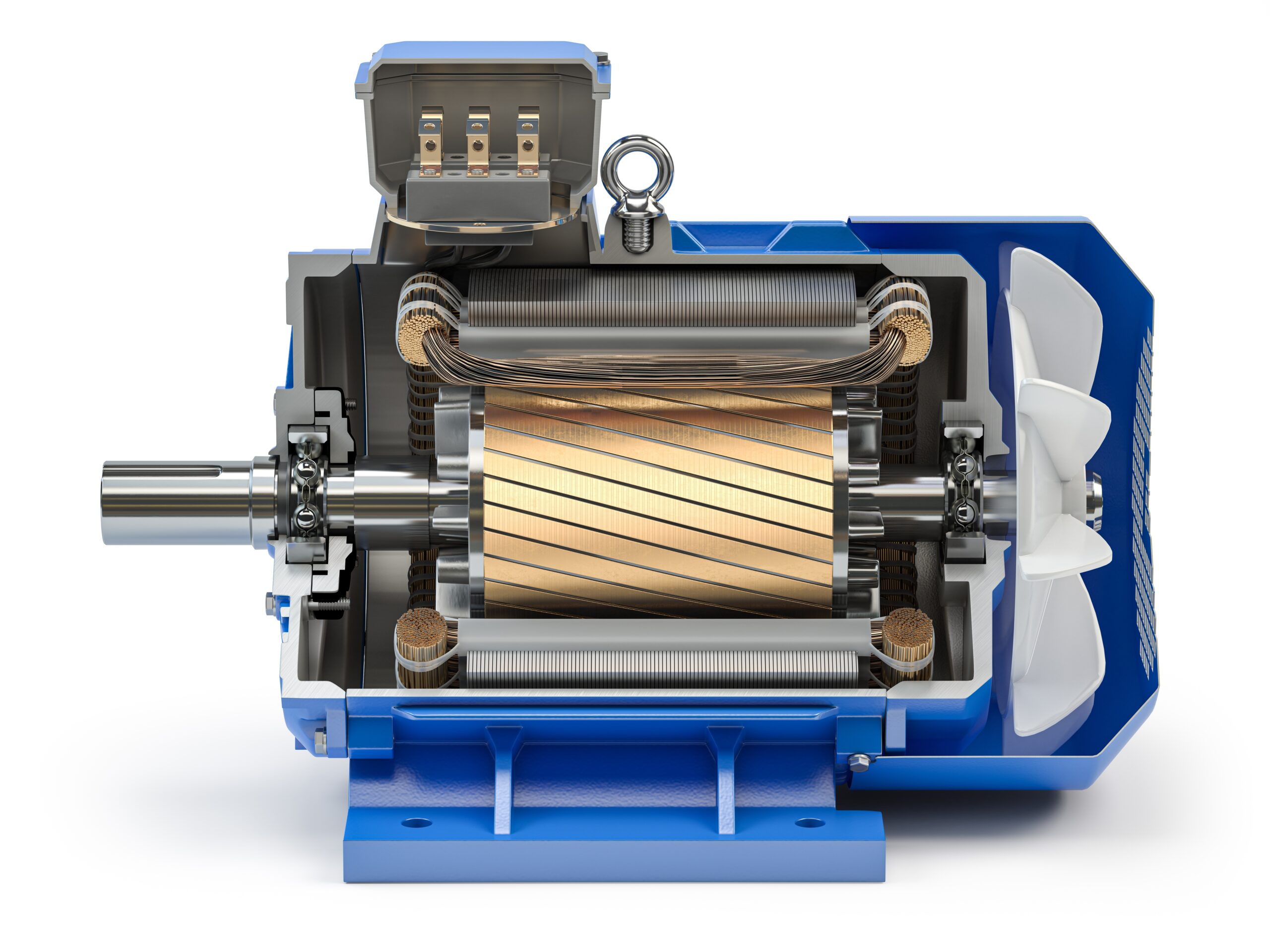 interior view of industrial electric motor