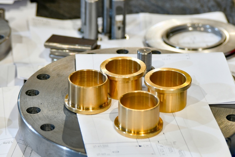 Assorted metal bushings and designs in a factory