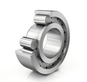 Cross-section of cylindrical roller bearing, metal industrial roller bearing