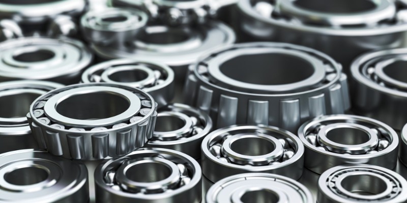 Ball bearings and roller bearings, assorted industrial bearings